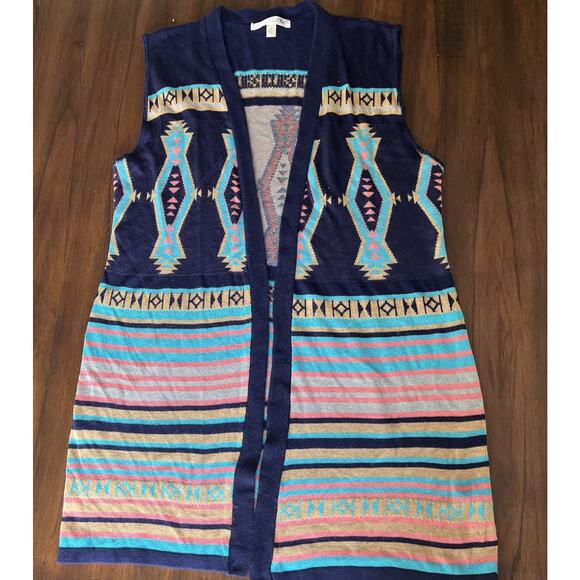 Say What Knit Vest Western Aztec Design Size M Coastal Cowgirl - Picture 1 of 8